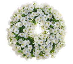 Dekorační věnec z umělých kvítků a eukalyptu Ø 50cm