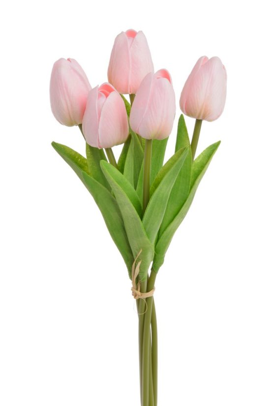 Svazek pěnových tulipánů s listy dl. 32cm - 5ks