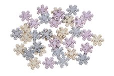 Vánoční dekorace vločka, různé barvy - výsek 3cm - 36ks