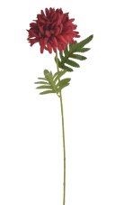 Umělá chryzantéma na stopce s listy, květ Ø16cm/celkem dl.53cm