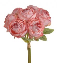 Svazek umělých růží - sušený vzhled, 7 stonků, 30 cm, barva 03