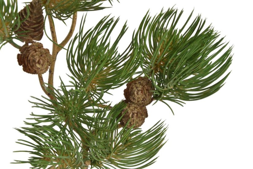 Umělá větvička borovice se šiškami 46 cm