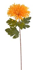 Umělá chryzantéma na stopce s listy, hlavička Ø19cm, celkem dl.73cm