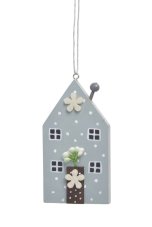 Dekorace dřevěný domek závěs 5,5cmL x 1cmW x 10cmH