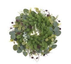 Umělý chvojový věnec s eukalyptem Ø 40cm