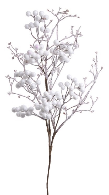 Vánoční větev se zasněženými kuličkami, 72 cm 149CAN84-3982