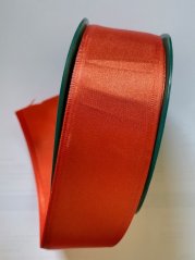 Atlasová jednobarevná stuha oboulícní 4cm/10m -oranžová