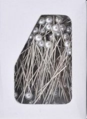 Špendlík s perličkovou hlavičkou 6mm, dl. 5,5cm - 144ks