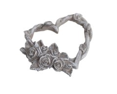 Dekorace srdce s růžemi .8,5cmLx7,5cmWx1,5cmH