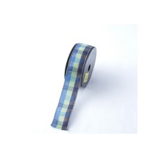 Tkaná kostková stuha s metaloplastem a drátem 4cm/10m
