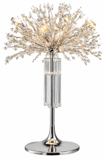Dobíjecí LED lampa na dál. ovládání, změna barvy teplá/studená, kov/sklo Ø 50cm celkem 80cmH