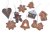 Vánoční zdobené perníčky závěs 5,8 - 7,8 cmL x 0,5 cmW x 5,5 - 6,9 cmH - 9ks
