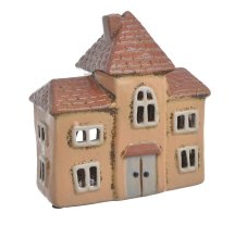 Keramický domek - svícen na light svíčku .15,5cmL x 7cmW x 14,5cmH