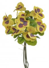 Jarní umělé květiny - svazek macešek květ 6 cm, celkem dl. 29 cm