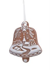 Dekorace zvonek jako z perníku 8,5cmLx1,5cmWx10cmH