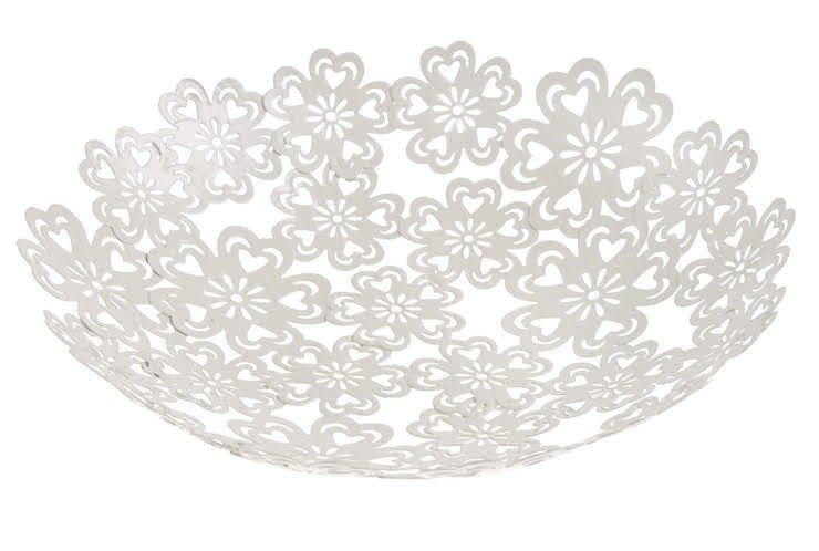 Talíř z květů 28,5x28,5x5,5cm - krémový