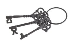 Dekorace svazek kovových klíčů  5-5-6,5cmL x 1cmW x 13-16cmH