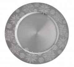 Dekorační  plastový talíř s motivy vloček Ø 33 x H2cm