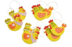 Dřevěná slepice 5,7cmH- závěs