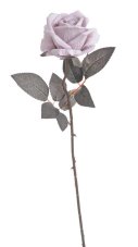 Umělá rozkvetlá velvetová růže, hlavička Ø 9cm/celkem dl. 50 cm