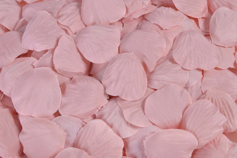 Umělé textilní plátky růží vel. 4,5cm cca 100ks