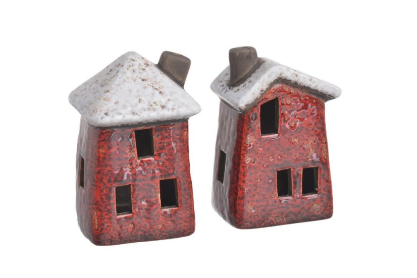 Dekorace keramický domek mix druhů  5cmLx4,5cmWx8cmH