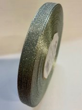 Jednobarevná plátnová stuha s efektní nití 1cm/20m