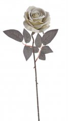 Umělá rozkvetlá velvetová růže, hlavička Ø 9cm/celkem dl. 50 cm, 261CANQA011_04