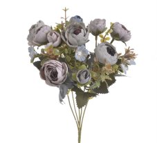 Kytice umělých ranunculusů s doplňky, květ Ø 4 cm, dl. 28cm