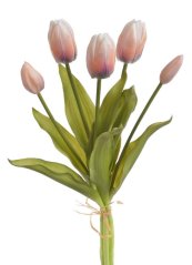 Svazek tulipánů z měkčeného plastu hlavička 6cm, celkem dl. 40 cm - 5ks