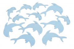 Delfín - dřevěný výsek 2 velikosti, 12 ks, barva BL