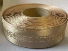 Atlasová stuha se vzorem a s metaloplastem 2,5cm/20m