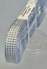 Jednobarevná plátnová stuha se vzorem a metaloplastem 10mm/10m
