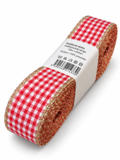 Kostková stuha s metaloplastem a drátem 2,5cm/10m