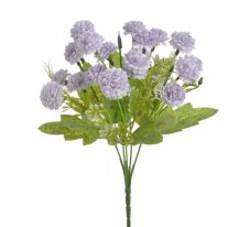 Kytice drobných kvítků s listy a doplňky, Ø kvítku 2,5cm, dl. kytice 34cm