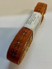 Plátnová stuha se vzorem a metaloplastem 1,5cm/10m