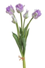 Svazek umělých papouščích tulipánů hlavička 5,5cm, celkem dl. 46 cm - 5ks