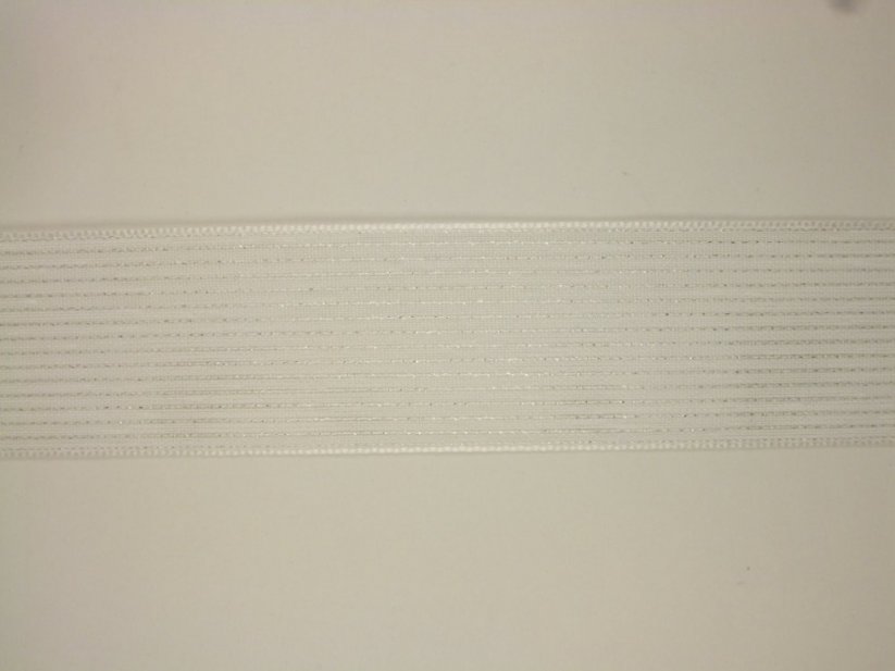 Plátnová stuha s metaloplastem a efektní nití 2,5cm/25m