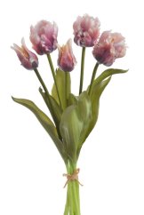 Svazek umělých papouščích tulipánů hlavička 5,5cm, celkem dl. 46 cm - 5ks
