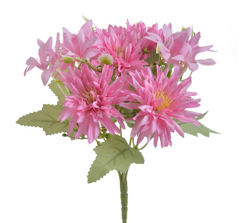 Kytice umělých chryzantém, květ Ø6cm/ kytice dl.34cm