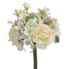 Kytice umělých růží a hortenzií s doplňky a listy - dl. 31cm