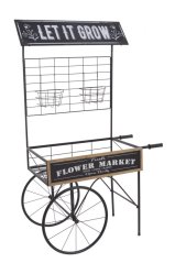 Vozík s koly a s květníky - stojan na květiny 100 cm L x 57 cm W x 175 cm H