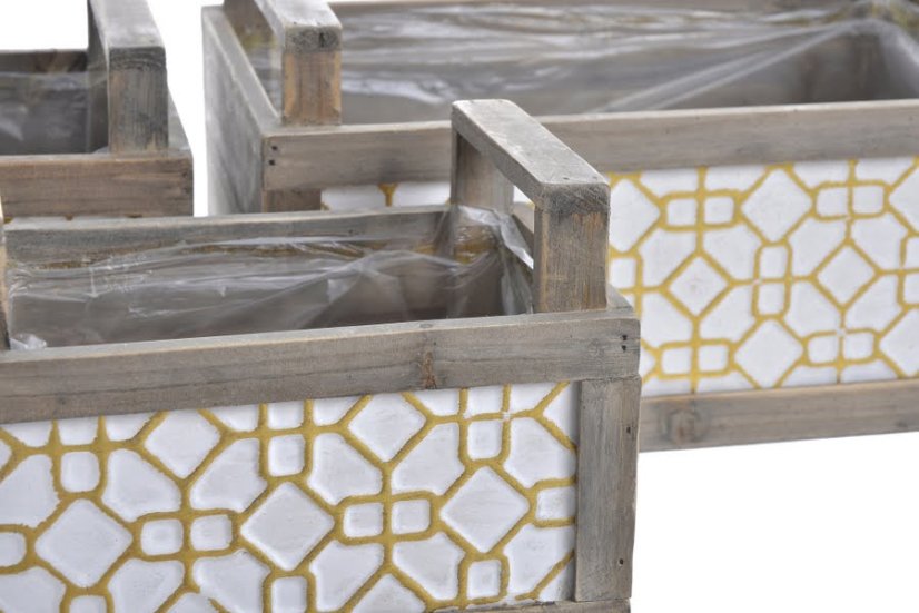 Sada dřevěných nádob  32cmLx21cmWx16cmH, 26cmLx17cmWx15cmH, 20cmLx13cmWx14,5cmH - 3ks