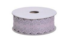 Samolepící brokátová perforovaná stuha 2,5cm/dl. 5 m - fialová světlá