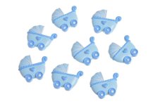 Plastové nálepky  kočárky 2,5cm - 8ks