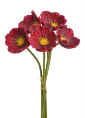 Svazek květů anemone na stonku dl. 29cm - 5 ks