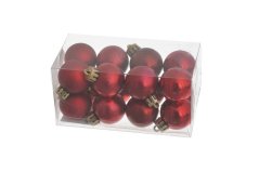 Vánoční dekorace plastová ozdoba na pověšení ve tvaru kouličky Ø 3cm - 16ks