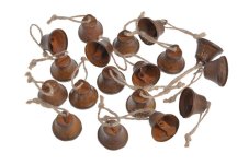 Vánoční dekorace kovový zvonek závěs 2,6cm∅x2cmH - 18ks