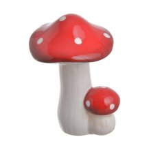 Muchomůrka - glazovaná keramika 8 x 7,5 x 11 cm