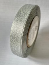 Jednobarevná plátnová stuha s metaloplastem Torsade  1,5cm/25m